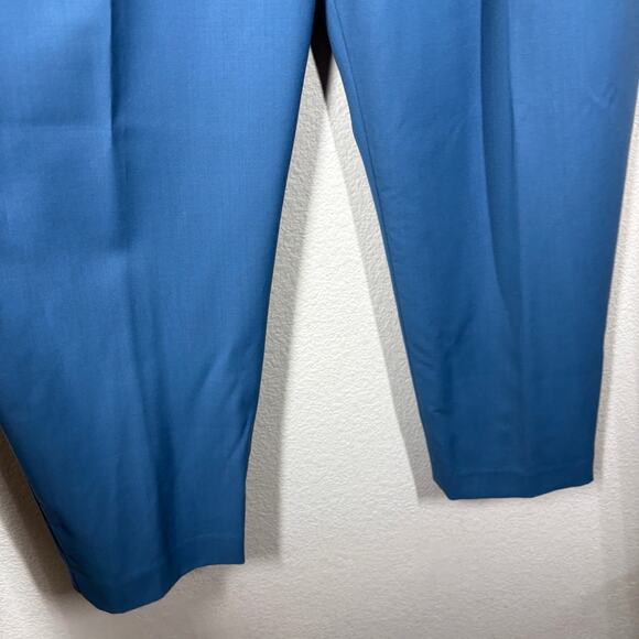 Zimmermann 1 Wool Pleated Paperbag Pants Blue Button Up High Waisted /4-6 US - Picture 7 of 13